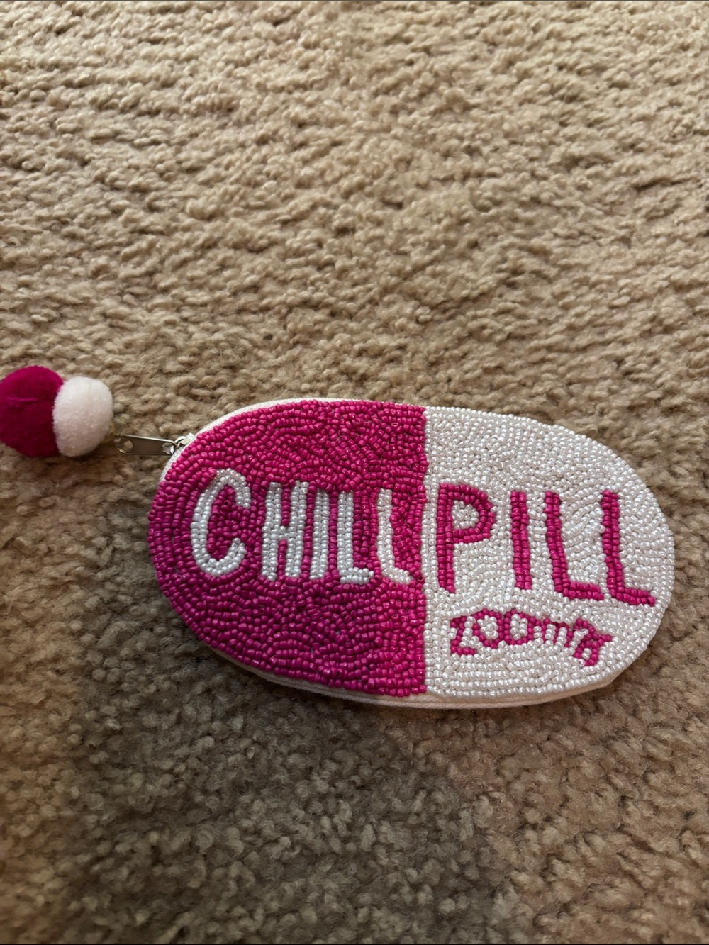 Chill Pill Beaded Coin Purse